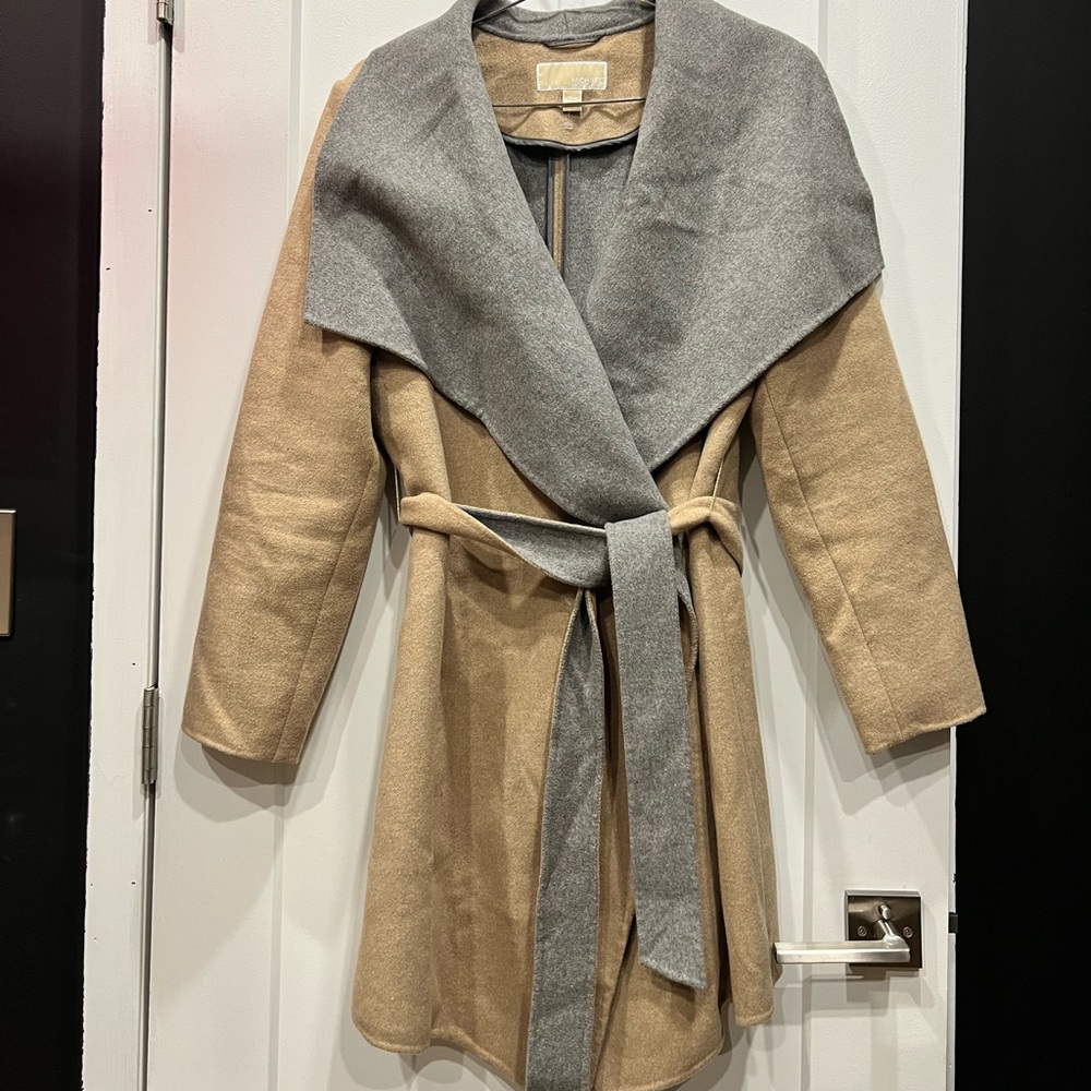 Wool Short Wrap Coat by Michael Kors
